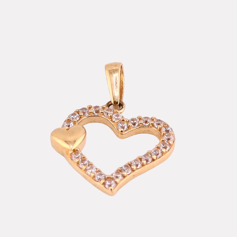 Dije Silueta Doble Corazon C/p 14k 1g